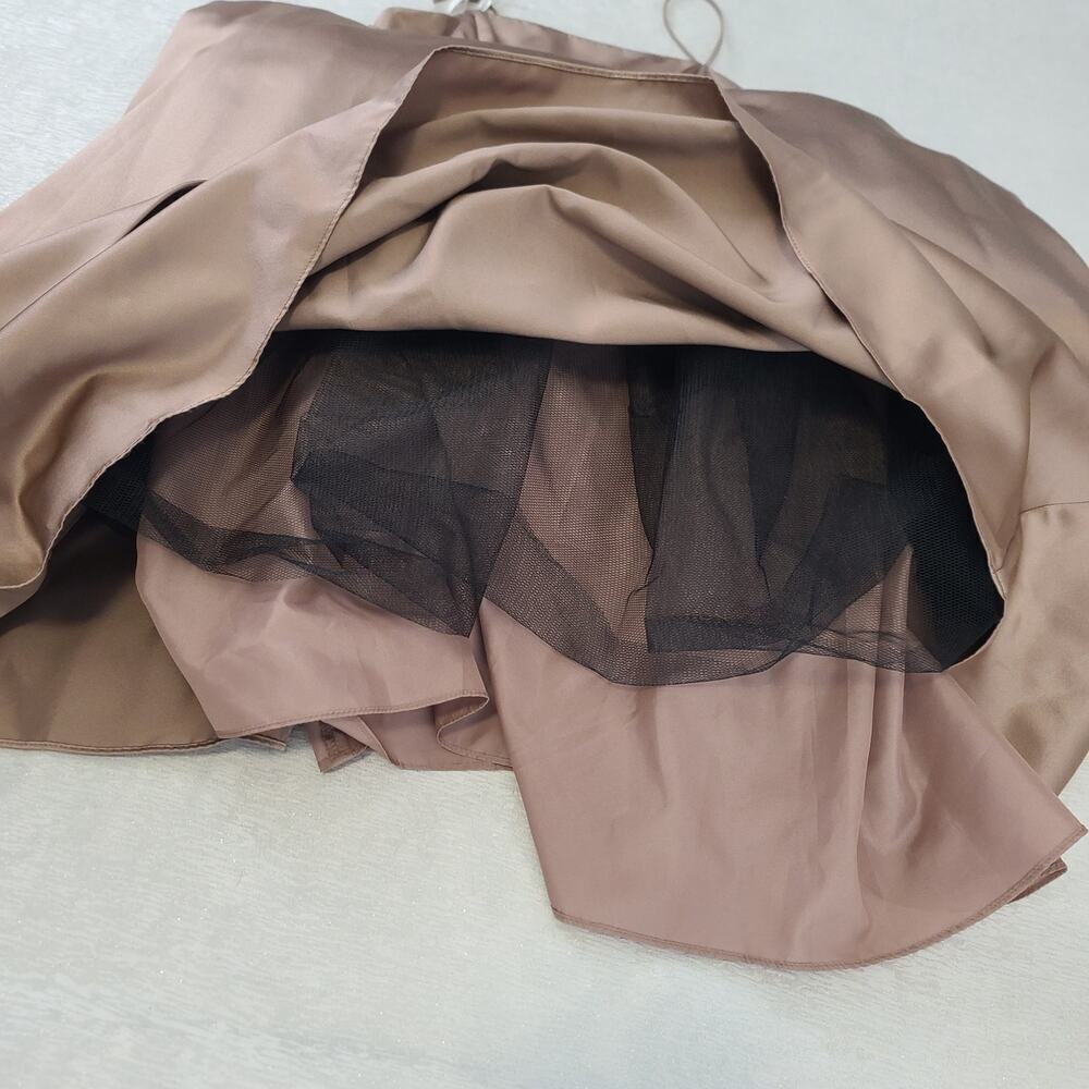 Davids Bridal faux wrap evening gown taupe Size 16 Ball gown wedding prom formal - Picture 7 of 11